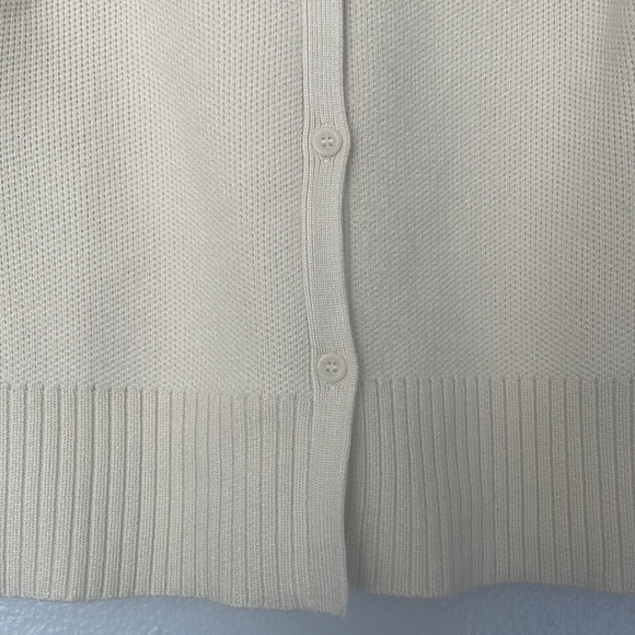 Zara Knit Ribbed Boxy Cardigan Jacket Cream Size Small - Picture 6 of 7